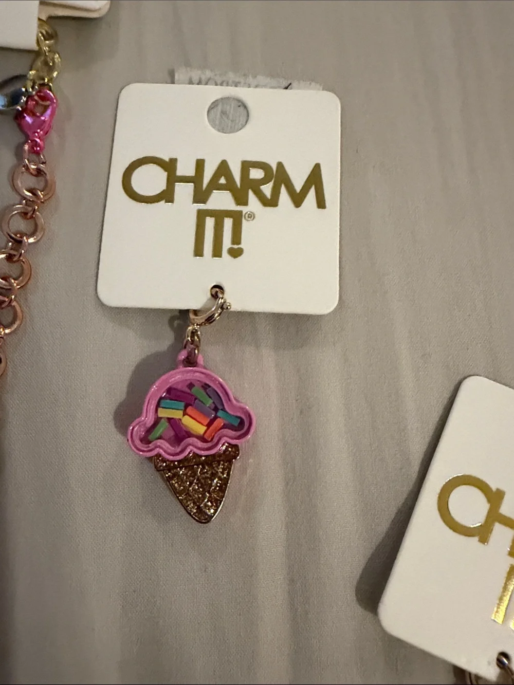 Kids Rainbow Chain Necklace with Ice Cream & Butterfly Charms